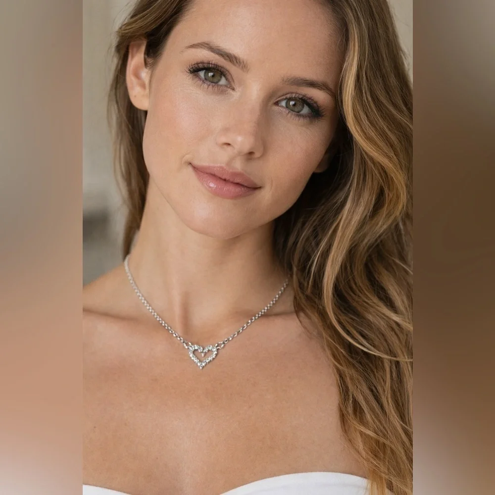Elegant Silver Heart Necklace